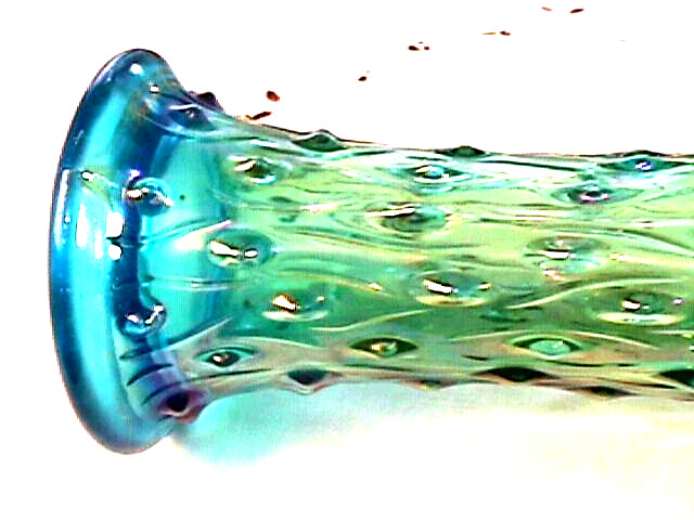 “TREE TRUNK” 10 3/4″ VASE SAPPHIRE OUTSTANDING COLOR TOP TO BOTTOM BY NORTHWOOD