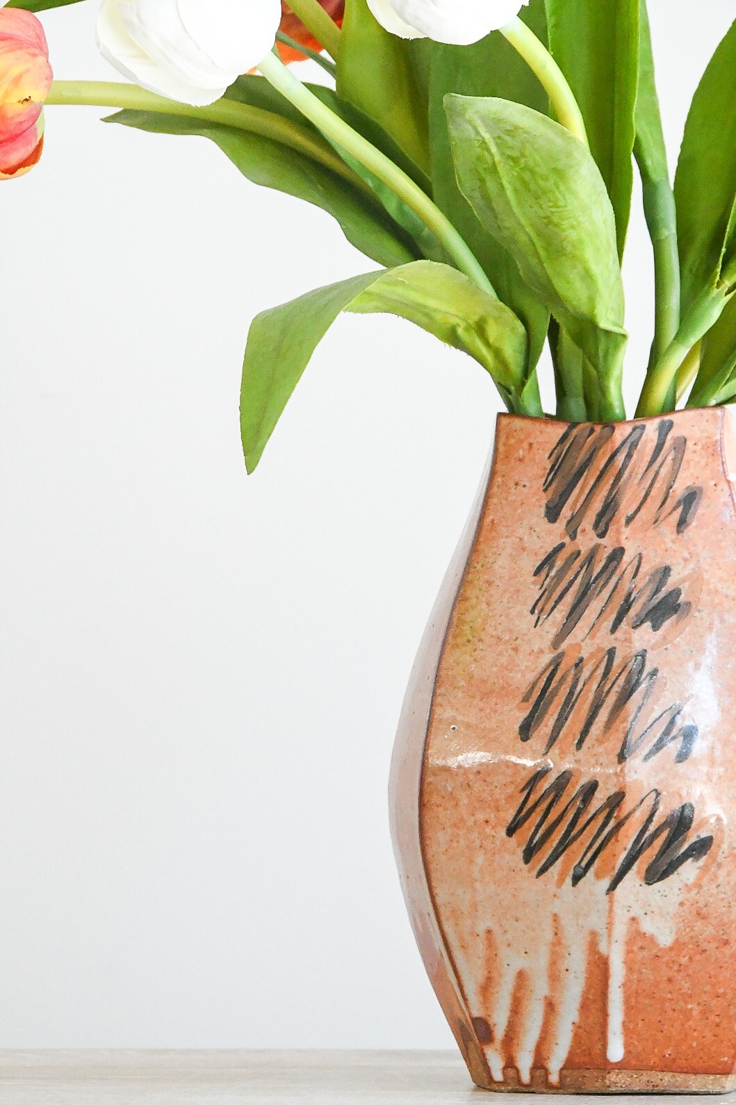 Sequoia Miller Stoneware Vase with Scribble Design