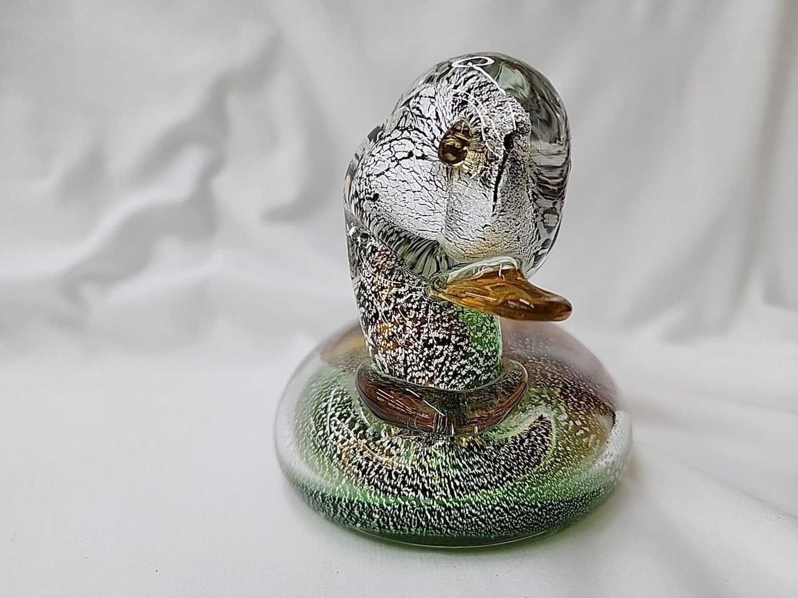 Vintage Murano Art Glass Duck Excellent Condition Unmarked Beautiful MCM
