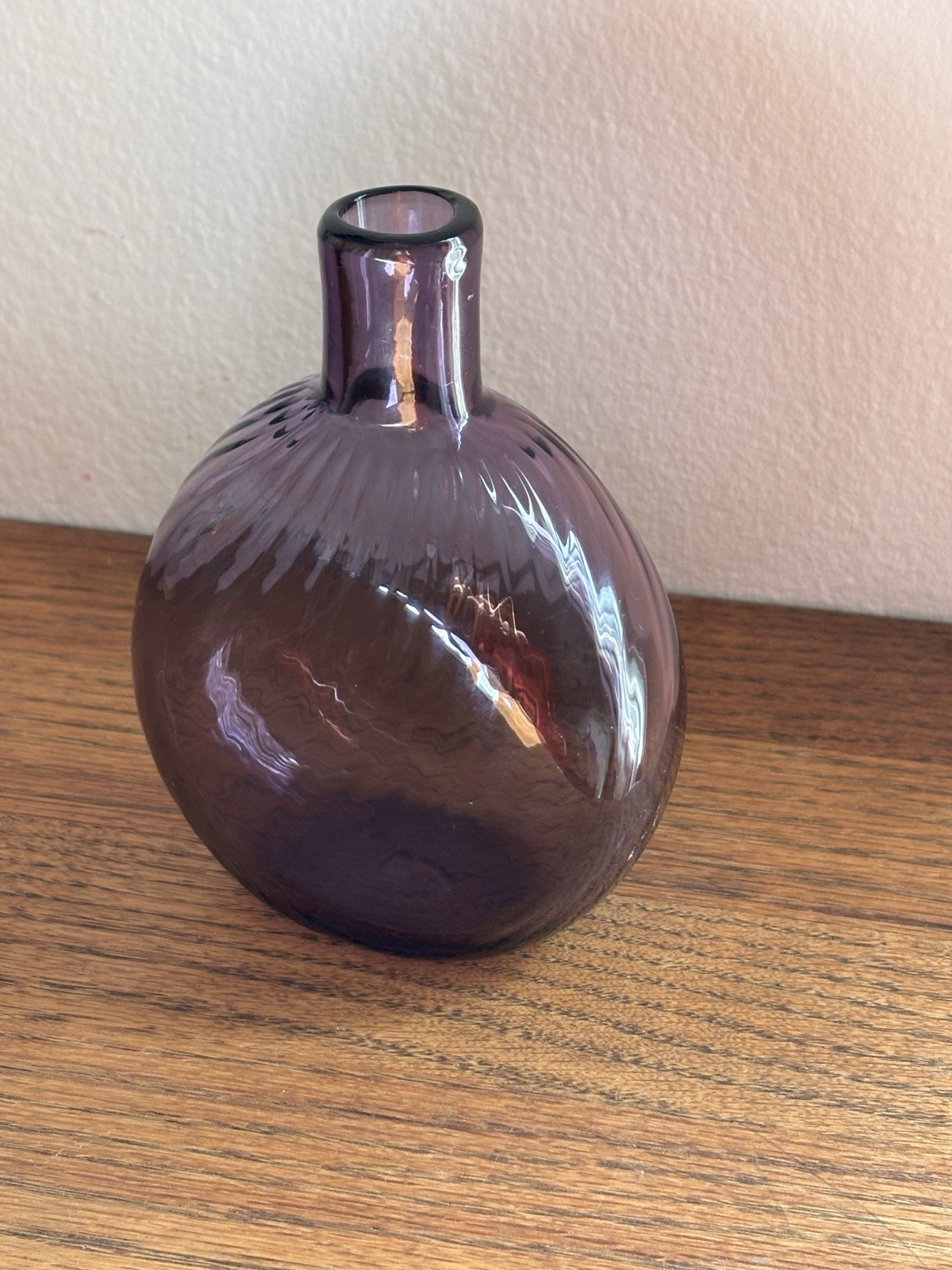 Pocket Bottle Amethyst Handblown Glass Vase Signed MMA Metropolitan Museum Art