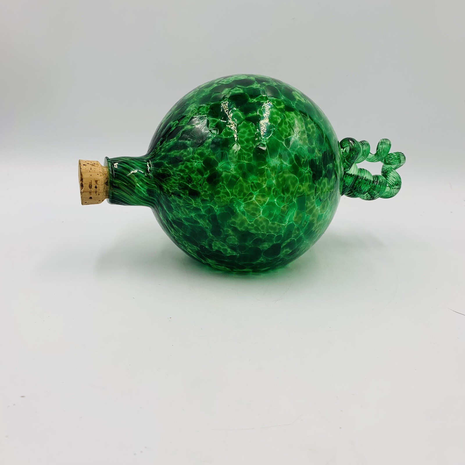 Opal Art Studio Blown Glass Watermelon Squash pumpkin Bottle Orb Signed 2018