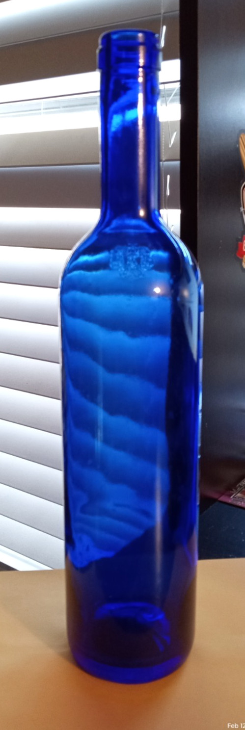 Vintage Cobalt Blue Glass/Wine/Water Bottle – 12.5″ x 3″