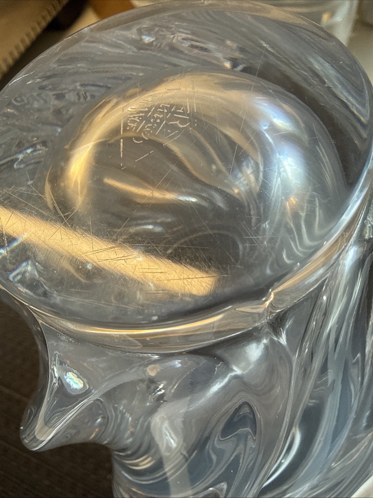 Crystal Art VANNES Twisted Design Heavy 7″ Glass Belly Vase France Mint MCM