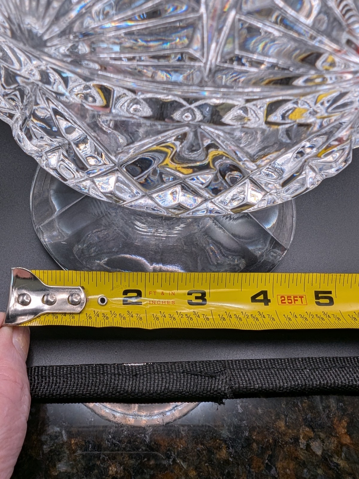 Shannon crystal By Godinger “Diane” Pattern Crystal Hurricane Pedestal Vase