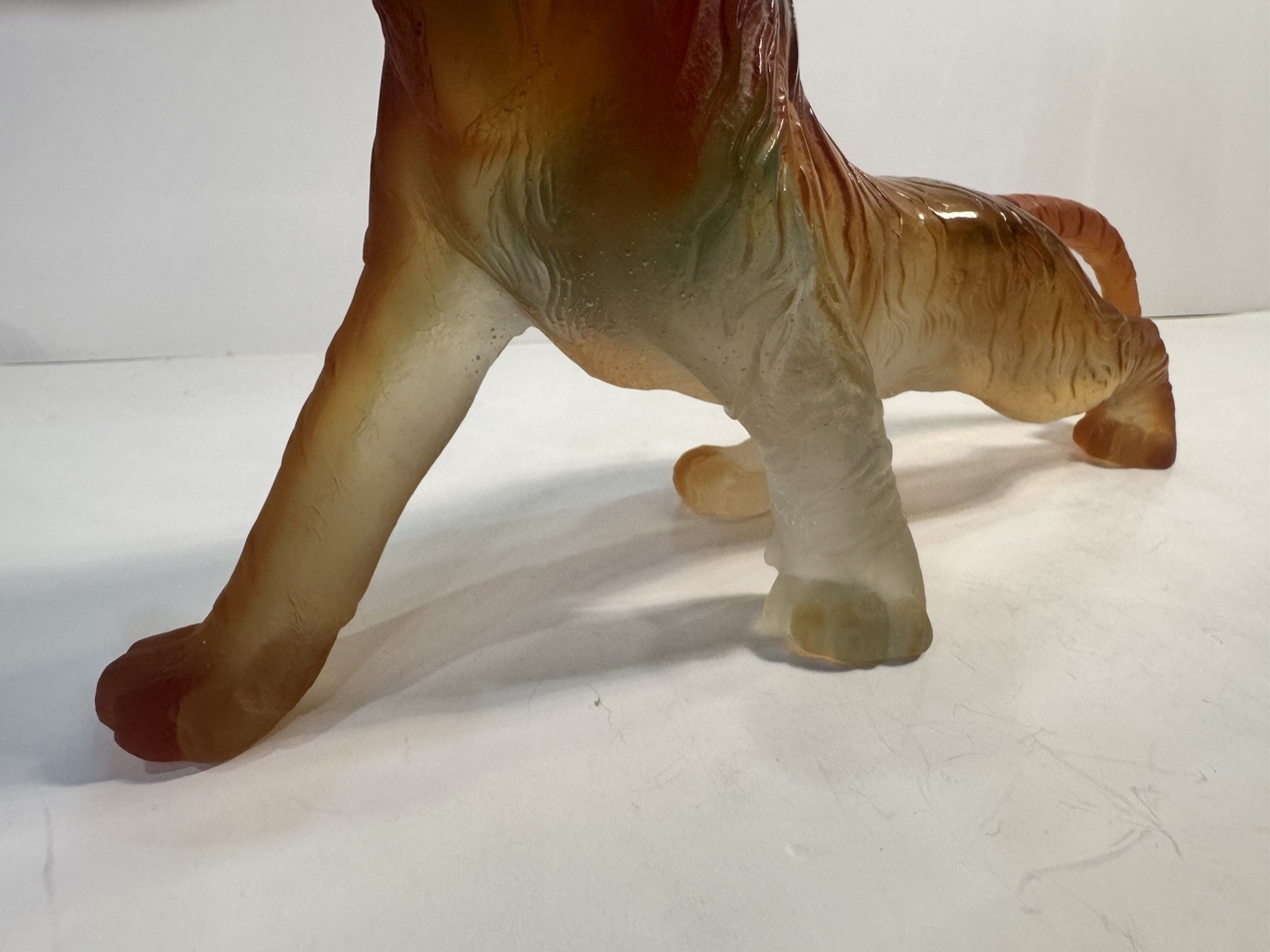 Daum Pate De Verre 11.5” Roaring Bengal Tiger Amber Perfect Retail $3,480