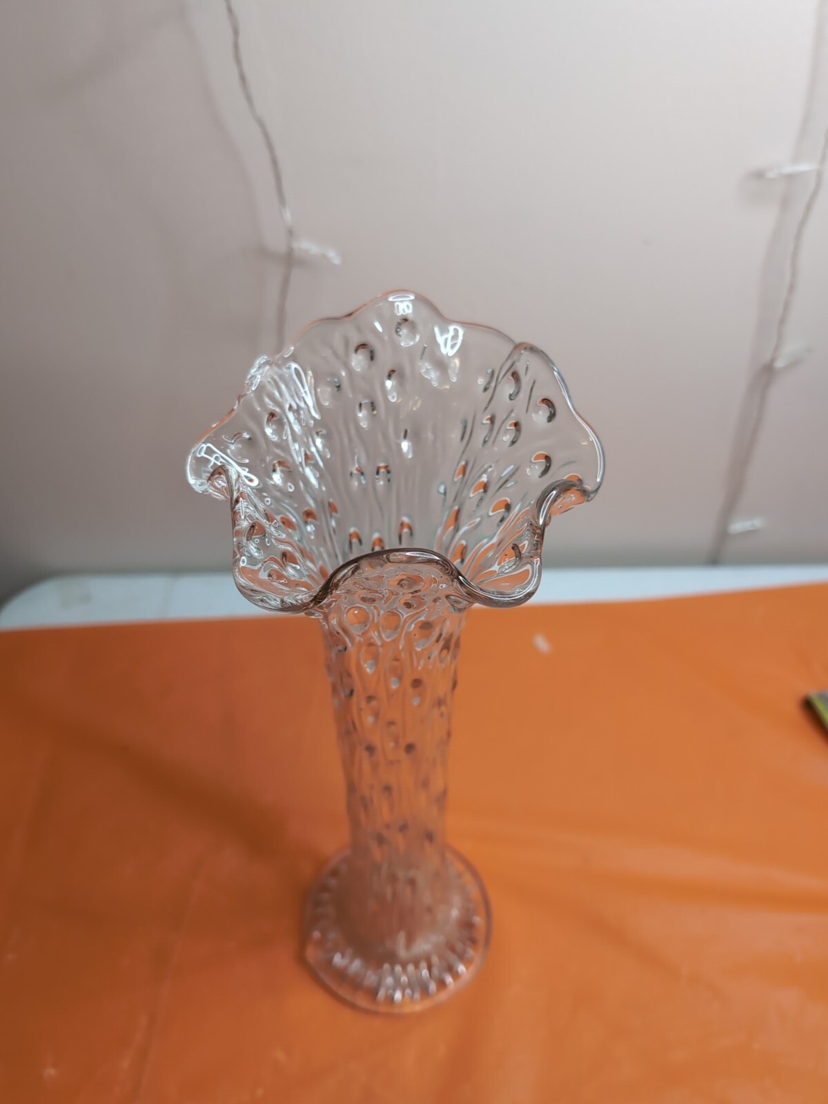 StunningFenton Rain Drop Pattern Glass”April Showers” Vase