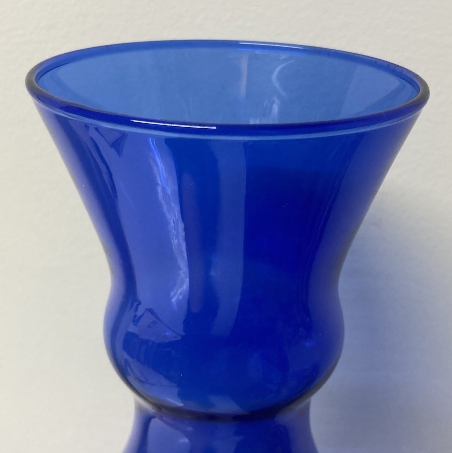 Unique Rich Cobalt Blue Glass Handblown Vase No Chips Or Cracks *READ* AS IS *