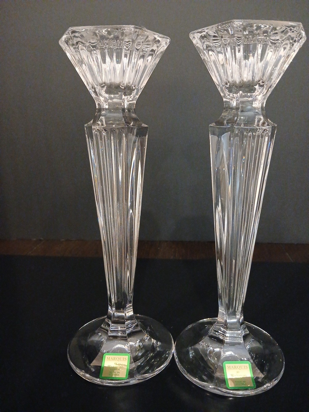 Marquis By Waterford “Festivale” Crystal 8-Inch Candlestick Holders