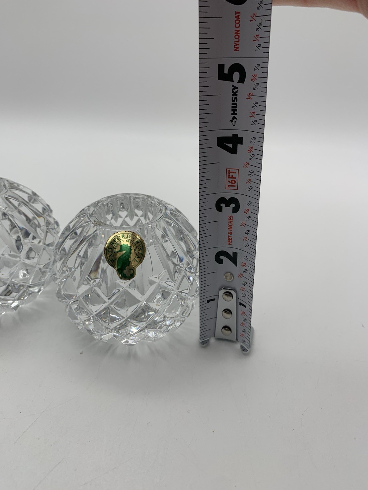 Waterford Crystal Lismore 2 1/2” Round Ball Tapered Candle Holders