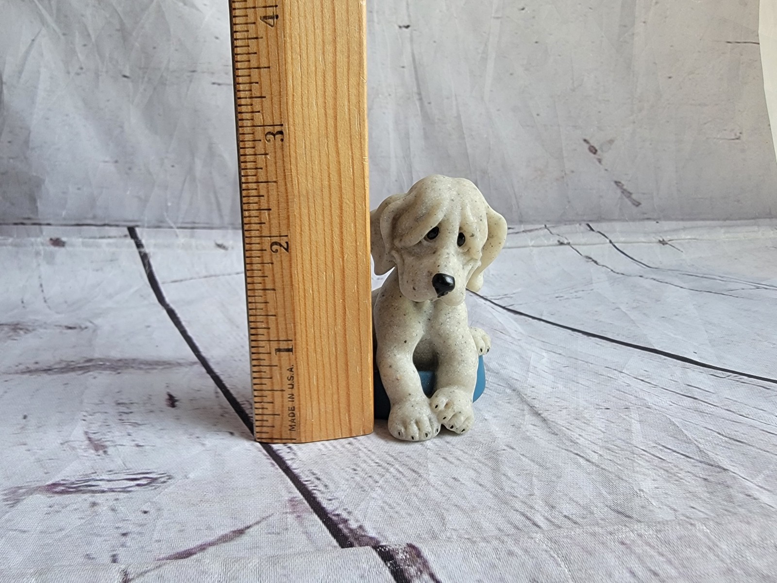 Quarry Critters Dog “Patience” In A Bowl 2.75in Tall x 2.25in Wide