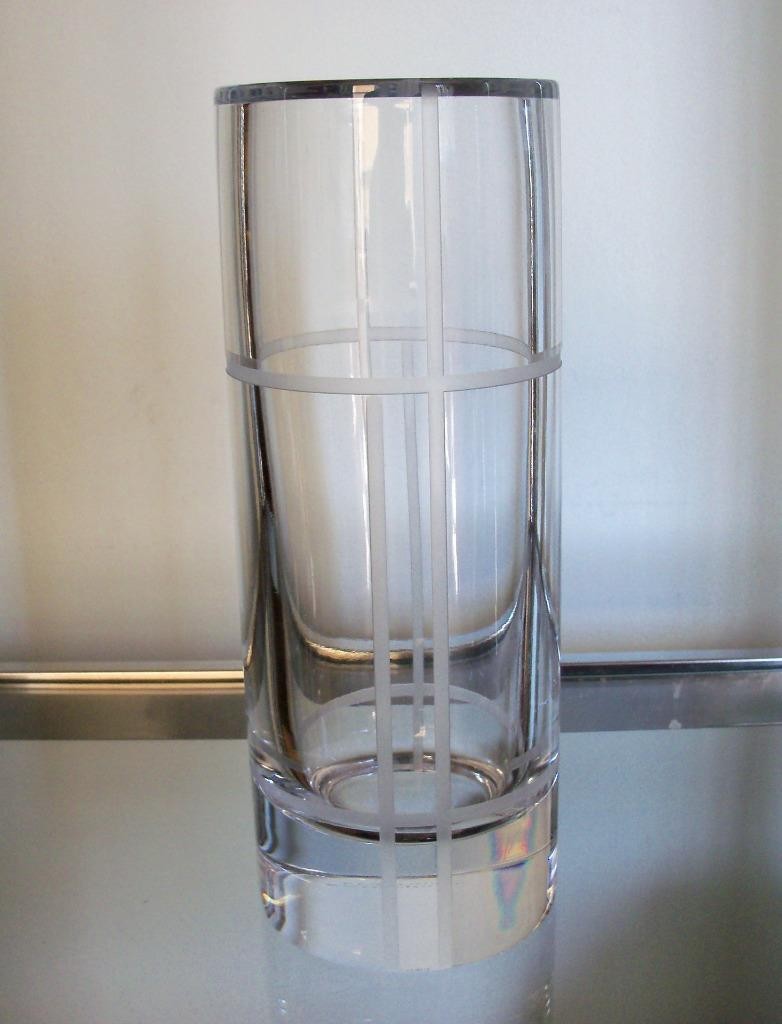 Lenox Crystal Kate Spade New York Etched “Madison Square” Cylinder Vase 10″ x 4″