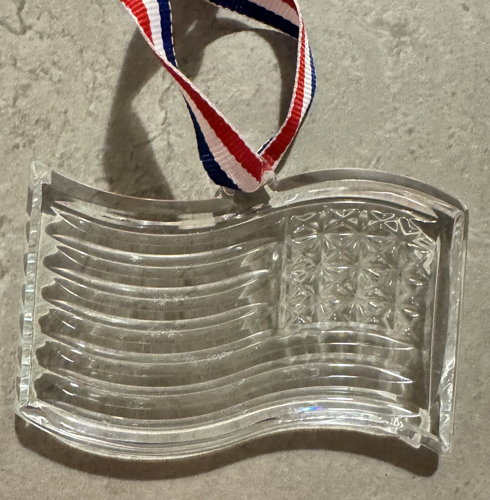 WATERFORD CRYSTAL American Flag Vintage USA Ornament