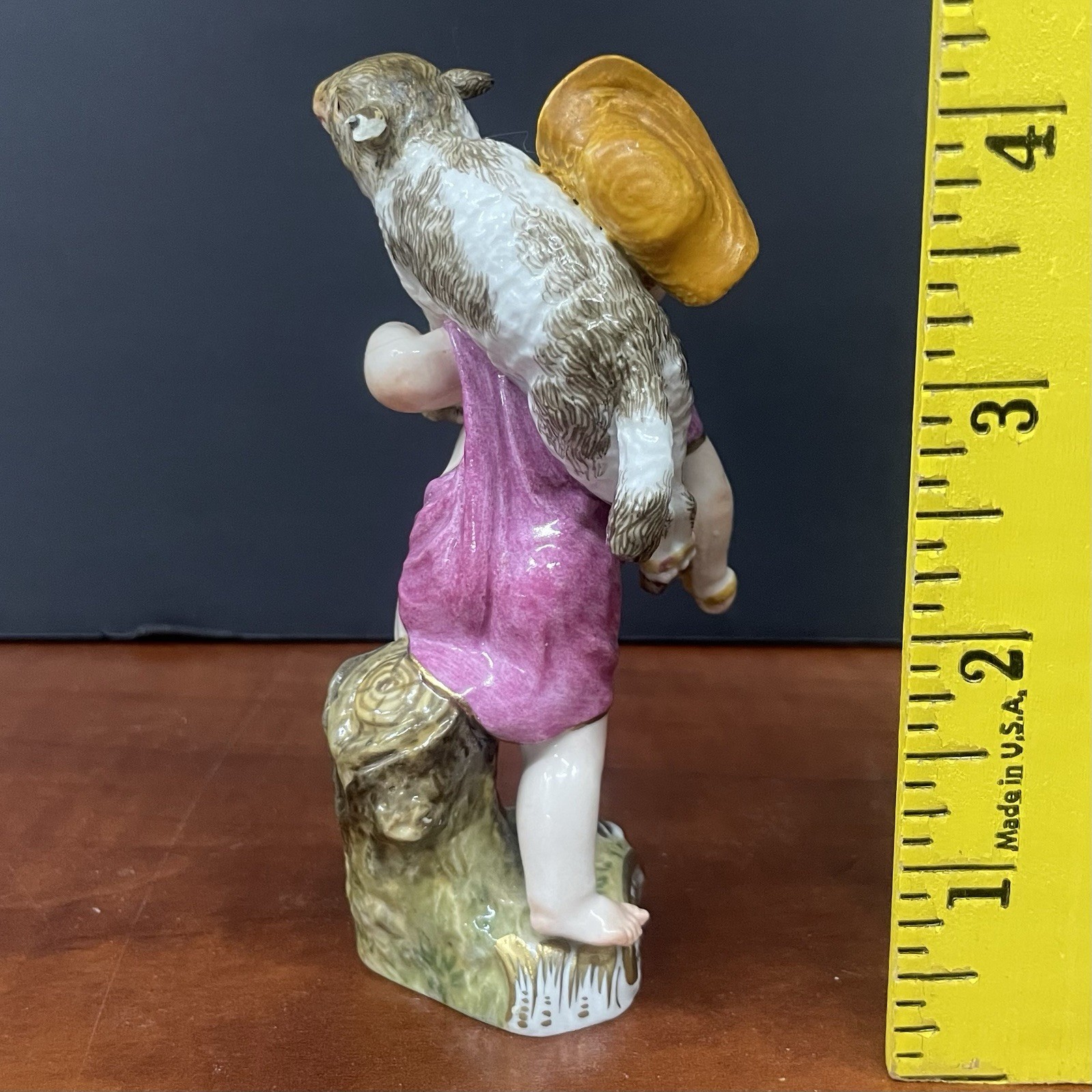 VTG KPM Berlin Porcelain Figurine Boy with Sheep Hand Painted 19th century