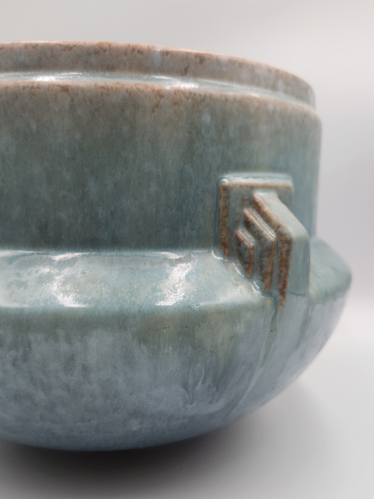 Roseville Artcraft Pottery Green Blue Art Deco Jardiniere