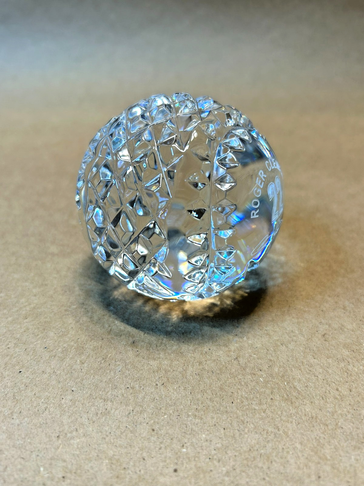 Waterford Crystal Baseball Paperweight, Roger Clemens, Houston Astros 238/2005