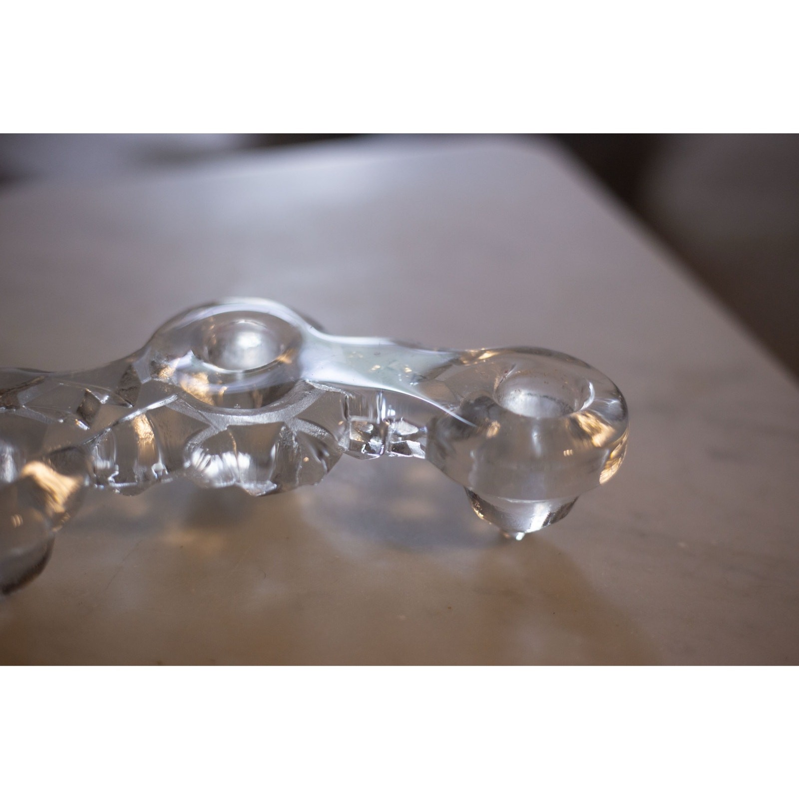 Lindshammar glass candlestick holder 10.5×4.5×2