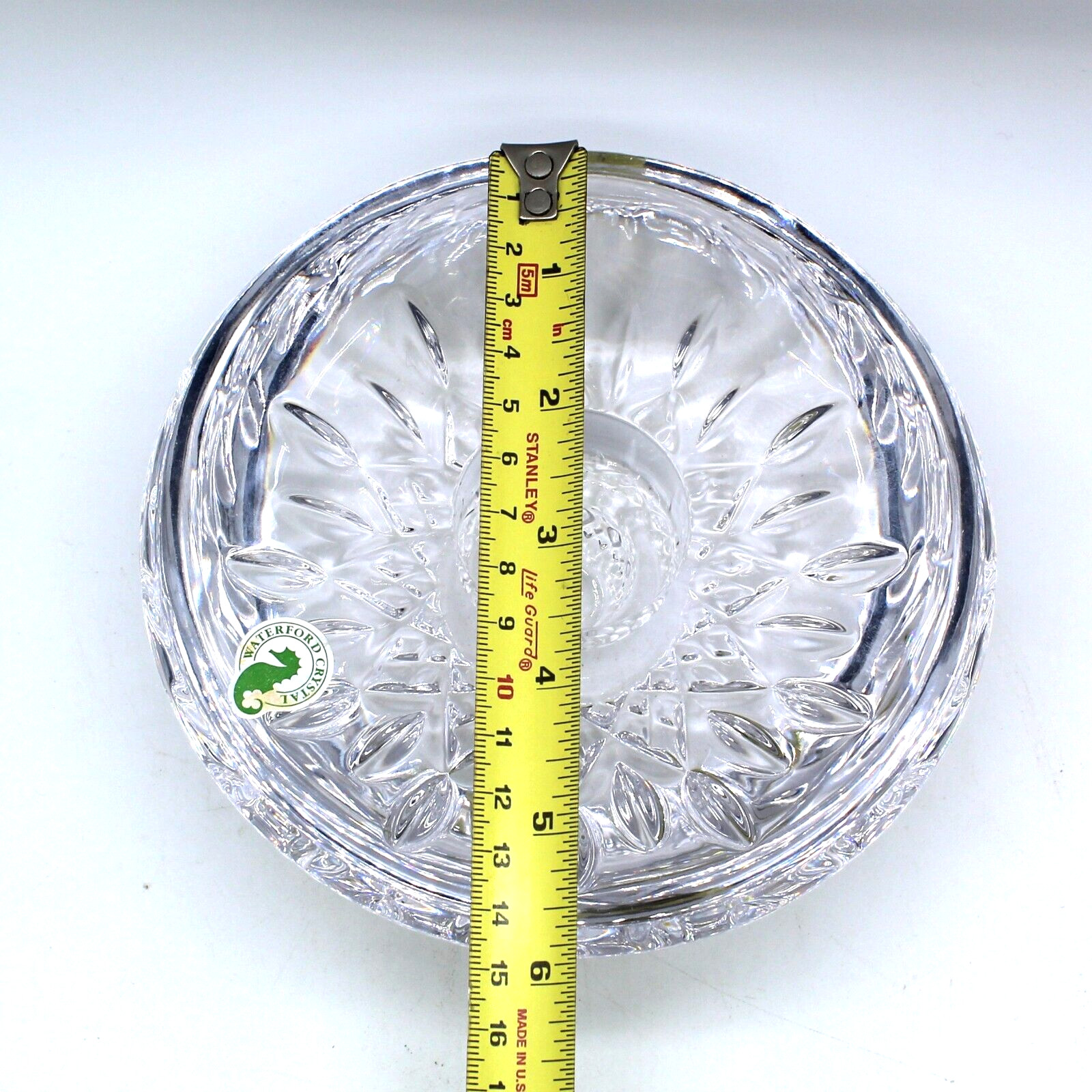 Waterford Crystal Lismore Round Candle Holder for 2 size candles 6″ Wide, 5 lb