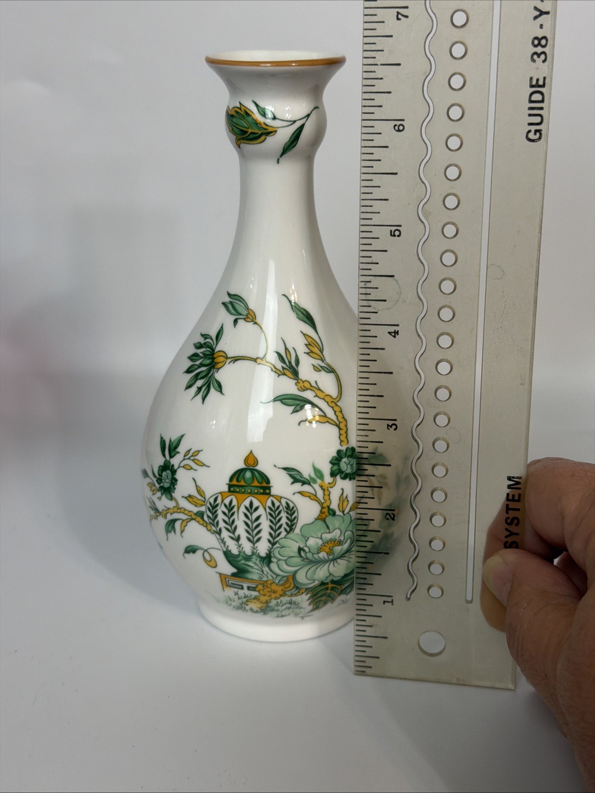 Crown Staffordshire Kowloon Fine Bone China Bud Vase England Vintage Floral 6in