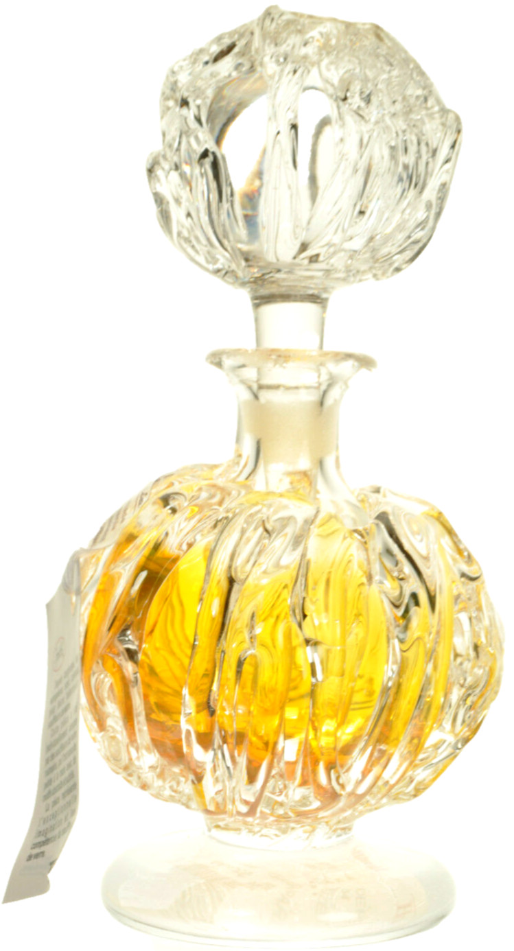 ION TAMAIAN Art Glass Perfume Scent Bottle Round Amber/Yellow Romania New