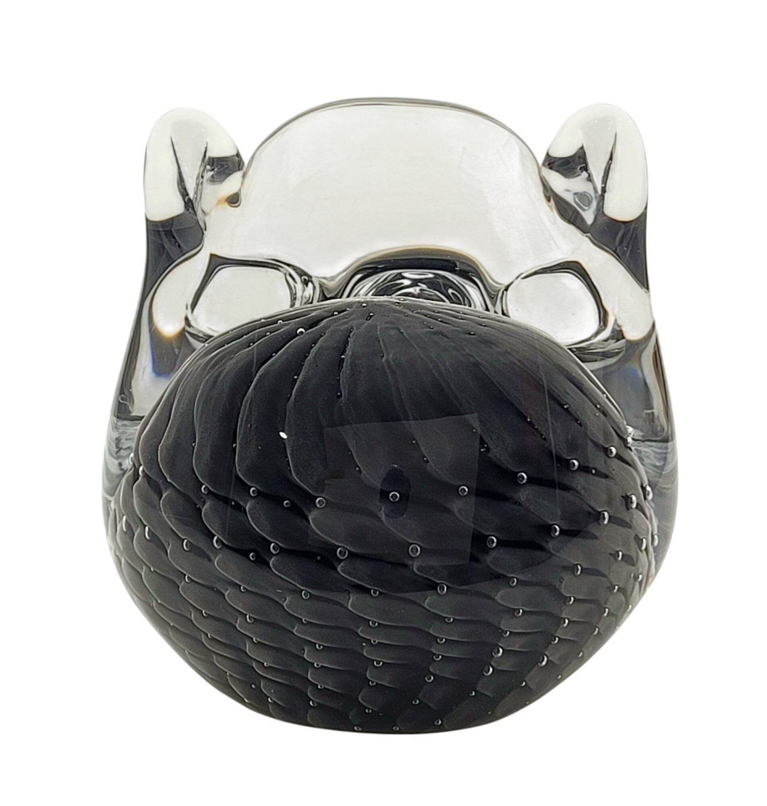 Vintage Konstglas Ronneby Sweden Art Glass Owl Paperweight Signed 3.5″