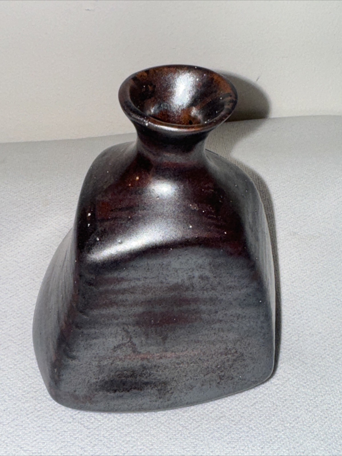 Small Unusual Shape Vintag Ceramic Vase Weed Pot Mid Century Modern Pottery 70s