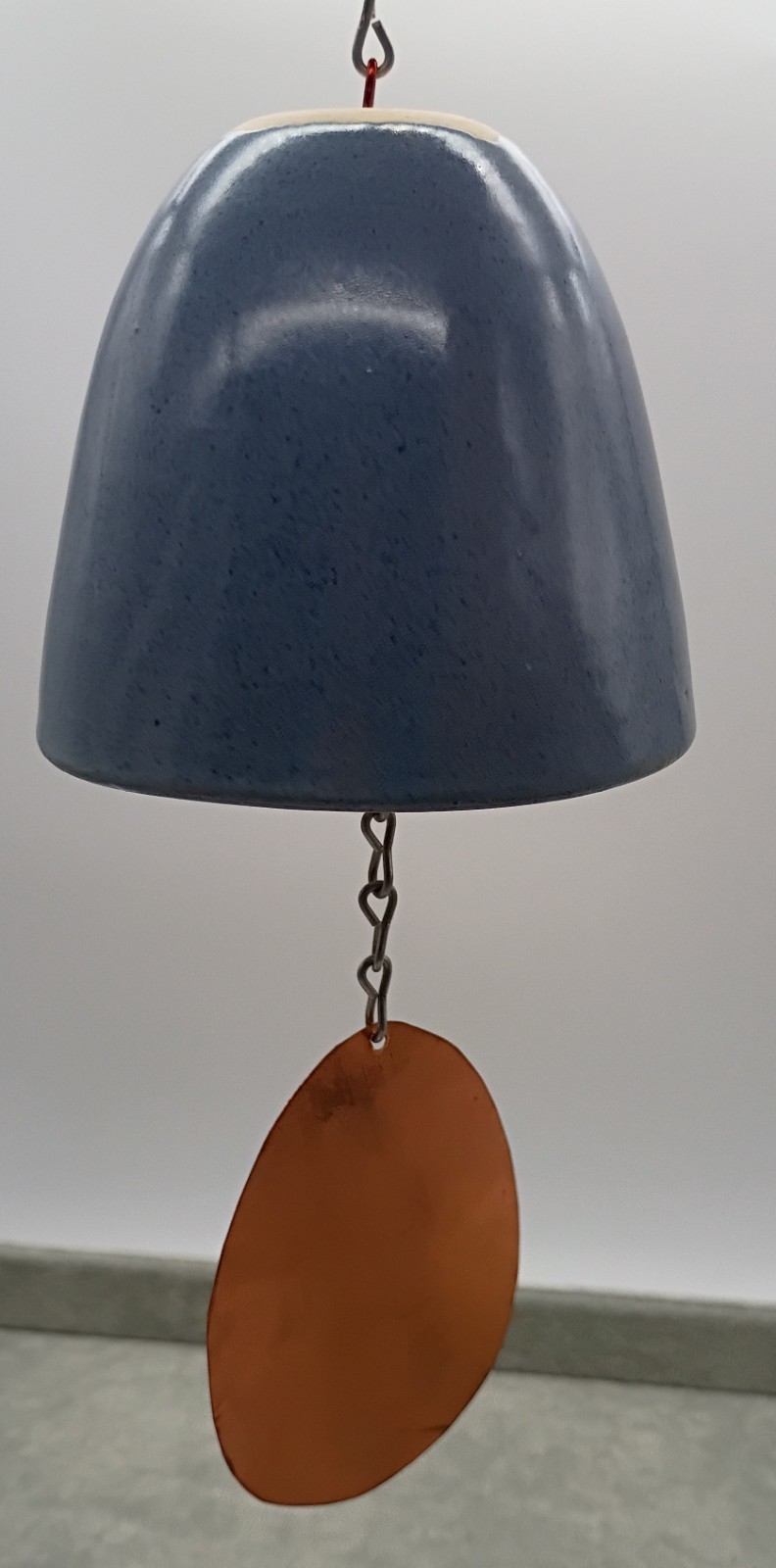 Pigeon Forge Pottery D.F. Douglas Ferguson Signed Blue Wind Chime W/Copper NEW