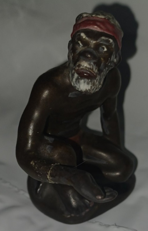 Rare vintage Darbyshire pottery figure elder Aboriginal 3.5″H